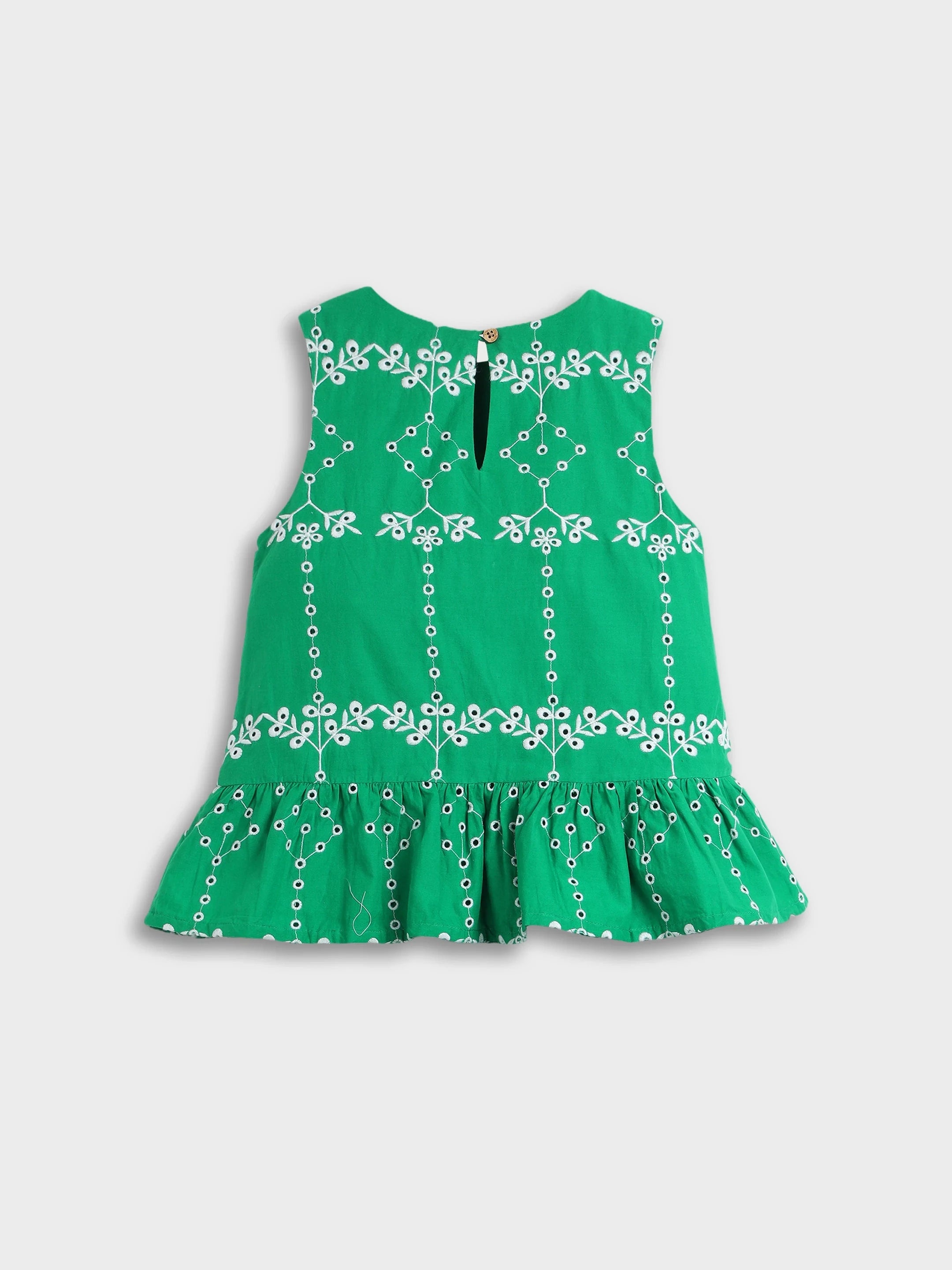 Schiffli Peplum Top