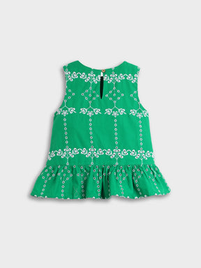 Emerald Bloom Peplum Top