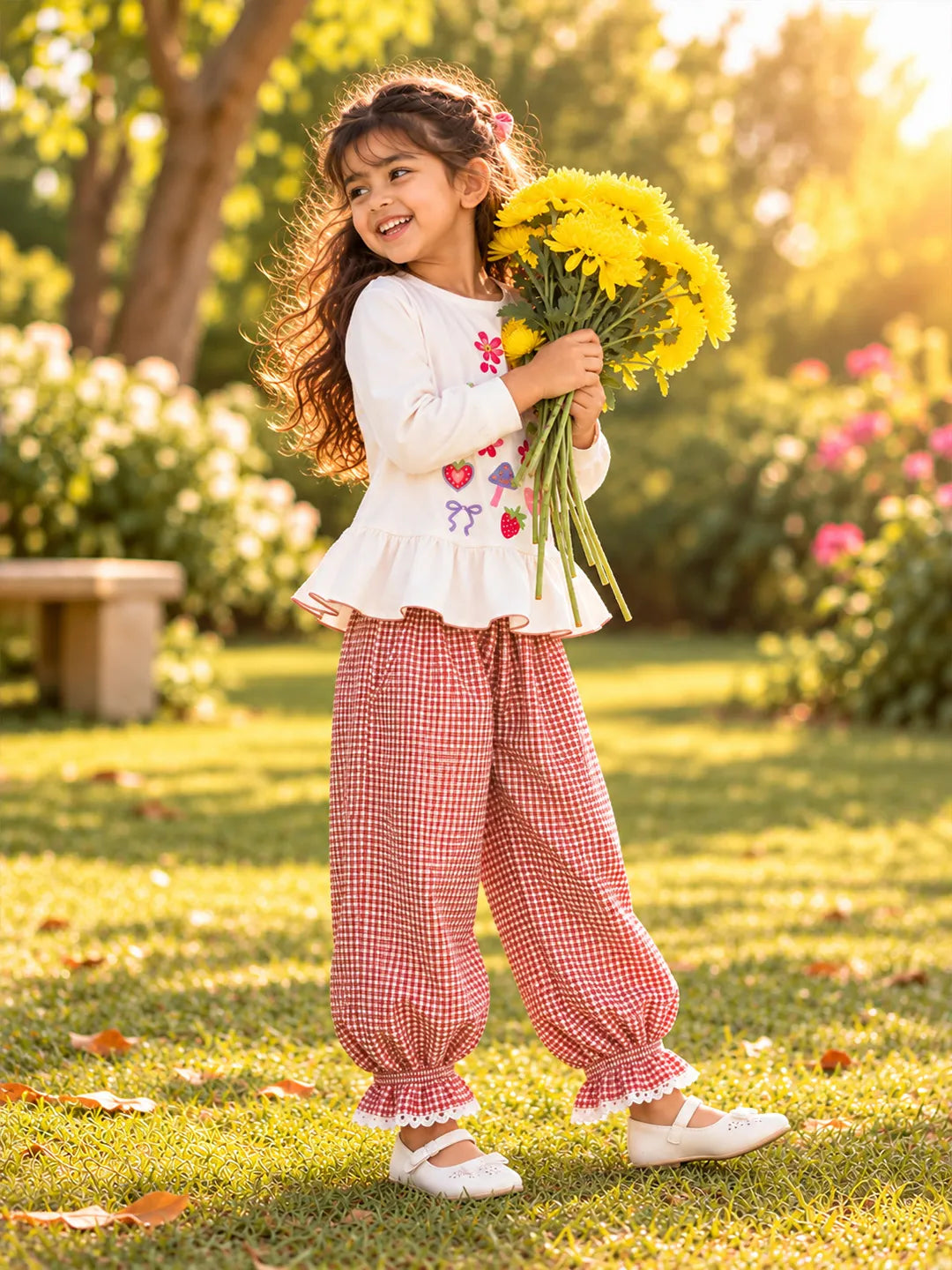 Gingham Balloon Pants
