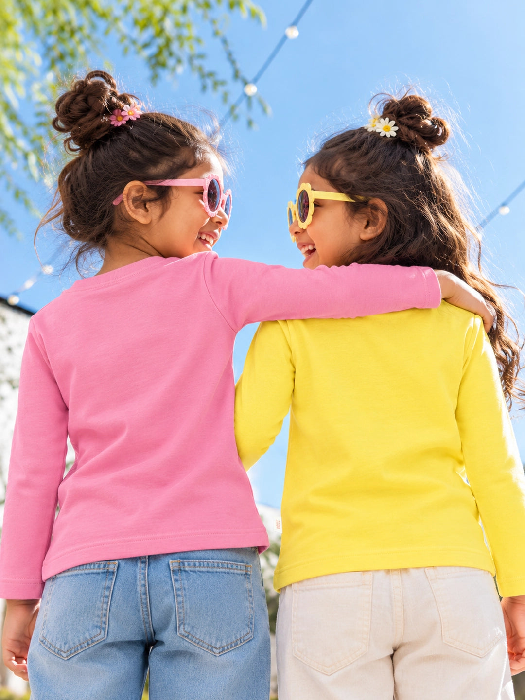 Pack of 2 Full Sleeves Cropped Girl's T-Shirts
