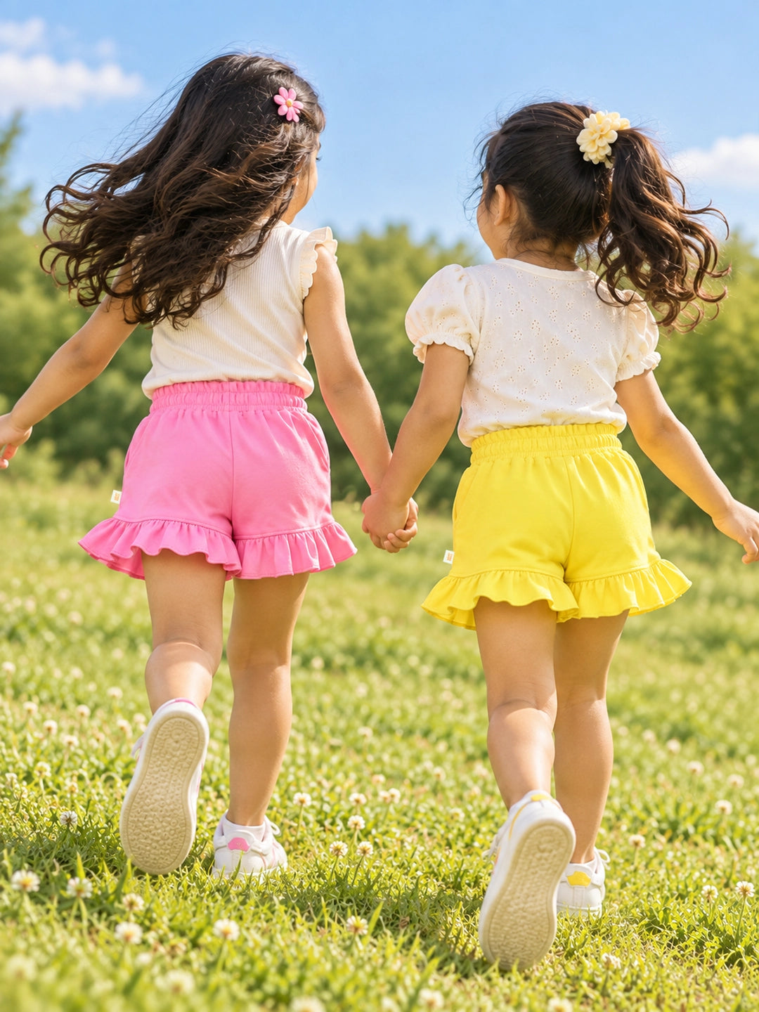Pack of 2 Girl's Ruffle Shorts