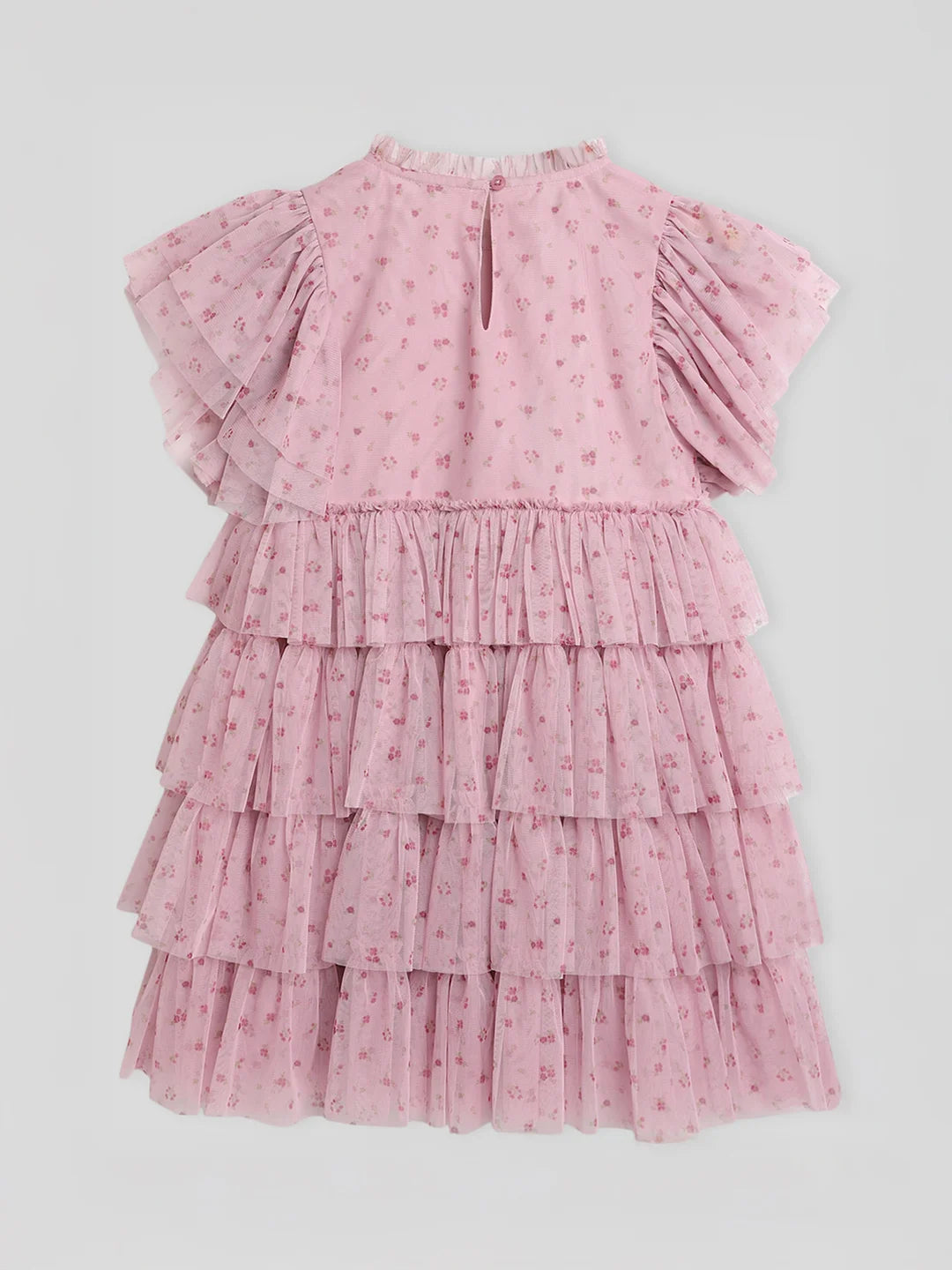 Printed Tulle Flounce Dress