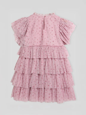 Printed Tulle Flounce Dress