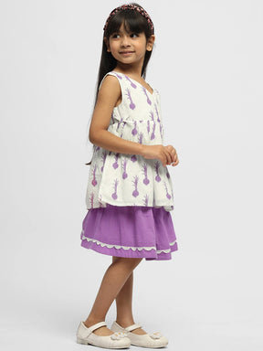 Turnip Flared Cotton Long Top & Skirt Set