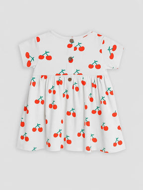 Happy Cherry Cotton A-Line Dress