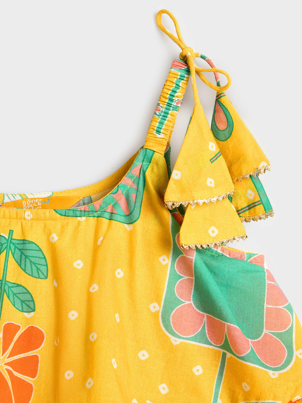 Yellow Bandhani Print Pant Top Set