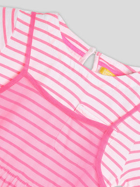 Pink Dress Set with Striped Dress & Tulle 3 Piece Set