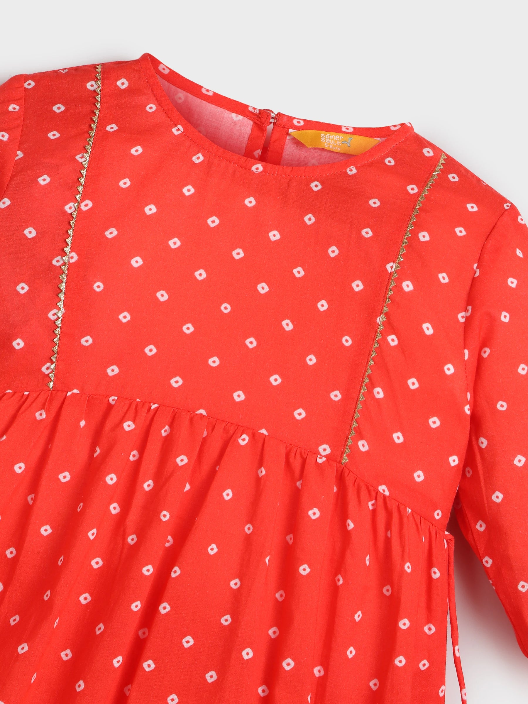 Red Bandhani Print Sharara Set with Dupatta