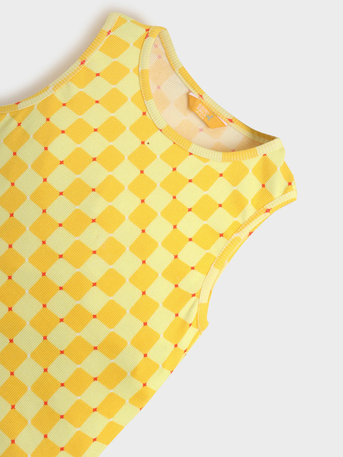 Sunshine Check Top & Coral Shorts Co-ord Set