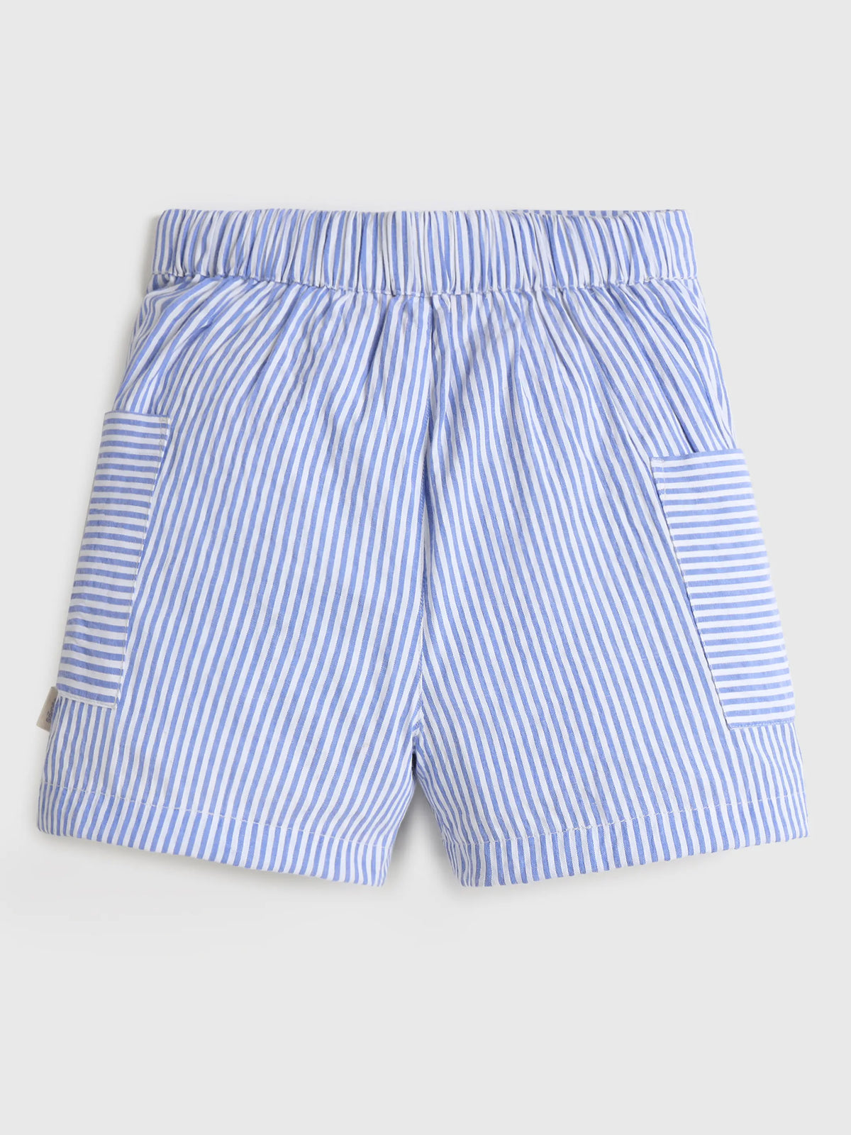 Sky Striped Cotton Shorts