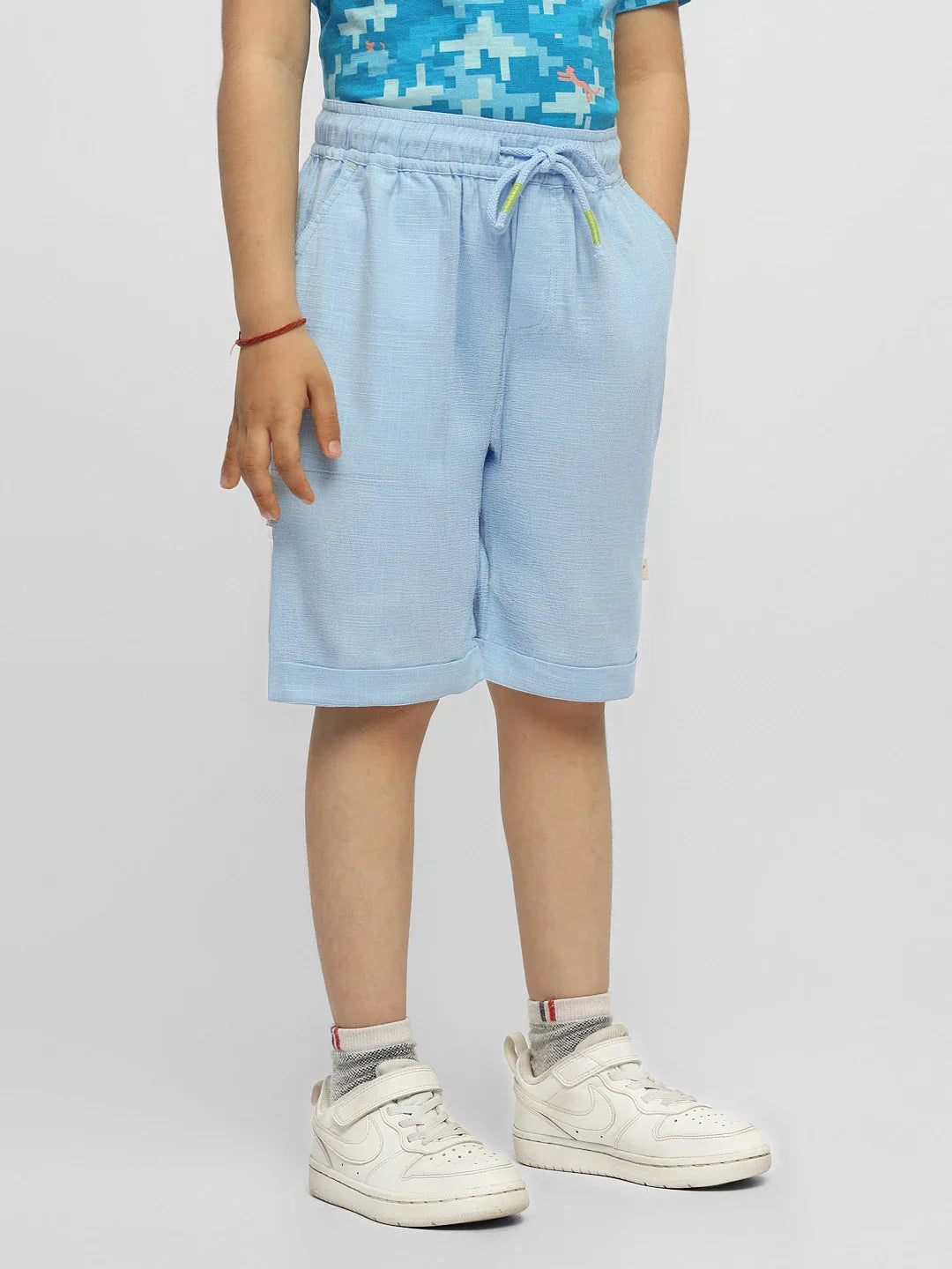 Blue Lagoon Cotton Bermuda Shorts