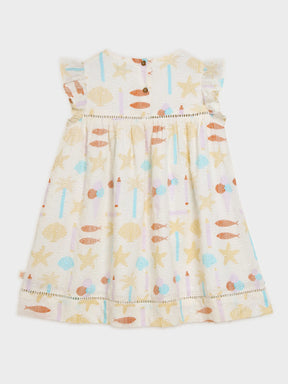 Playful Pastels Dress with Ruffle Sleeves