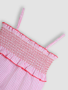 Strawberry Striped Frilly Cotton Top