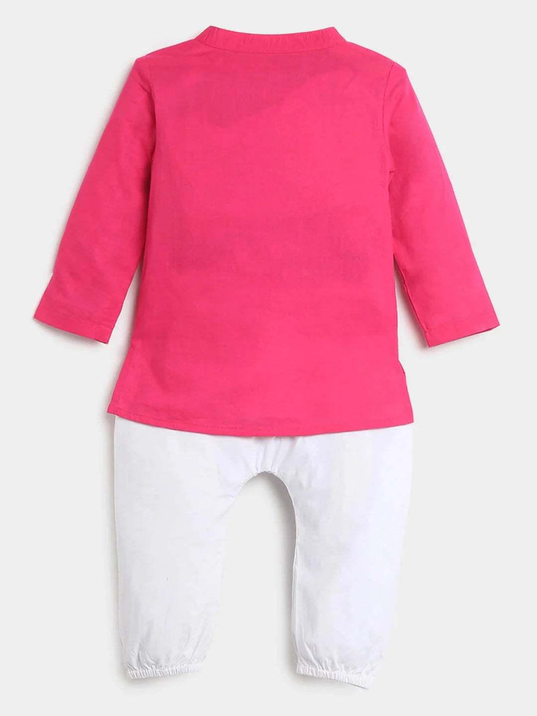 Pink Hibiscus Kurta Set- Newborn