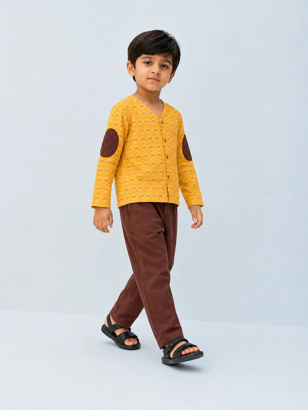 Elbow Patch Kurta Pajama Set