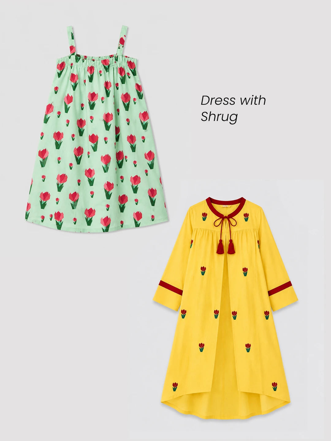 Dress With Yellow Shrug