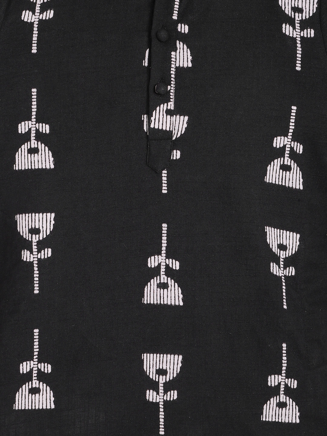 Black Printed Kurta Pajama Set
