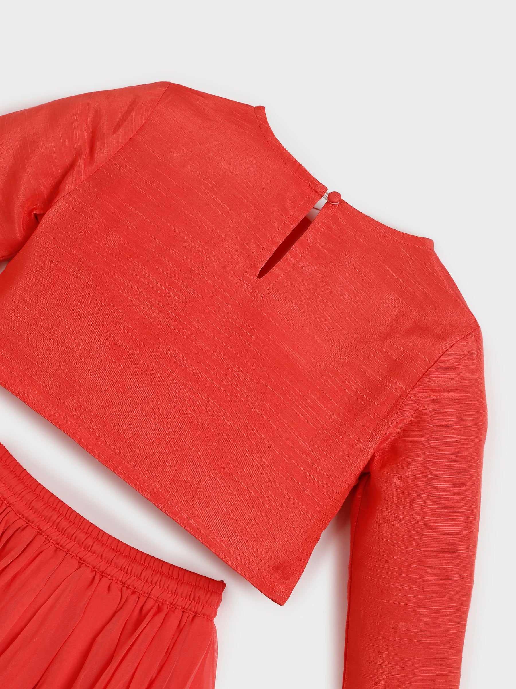 Zari Embroidered Top and Skirt Set with Dupatta