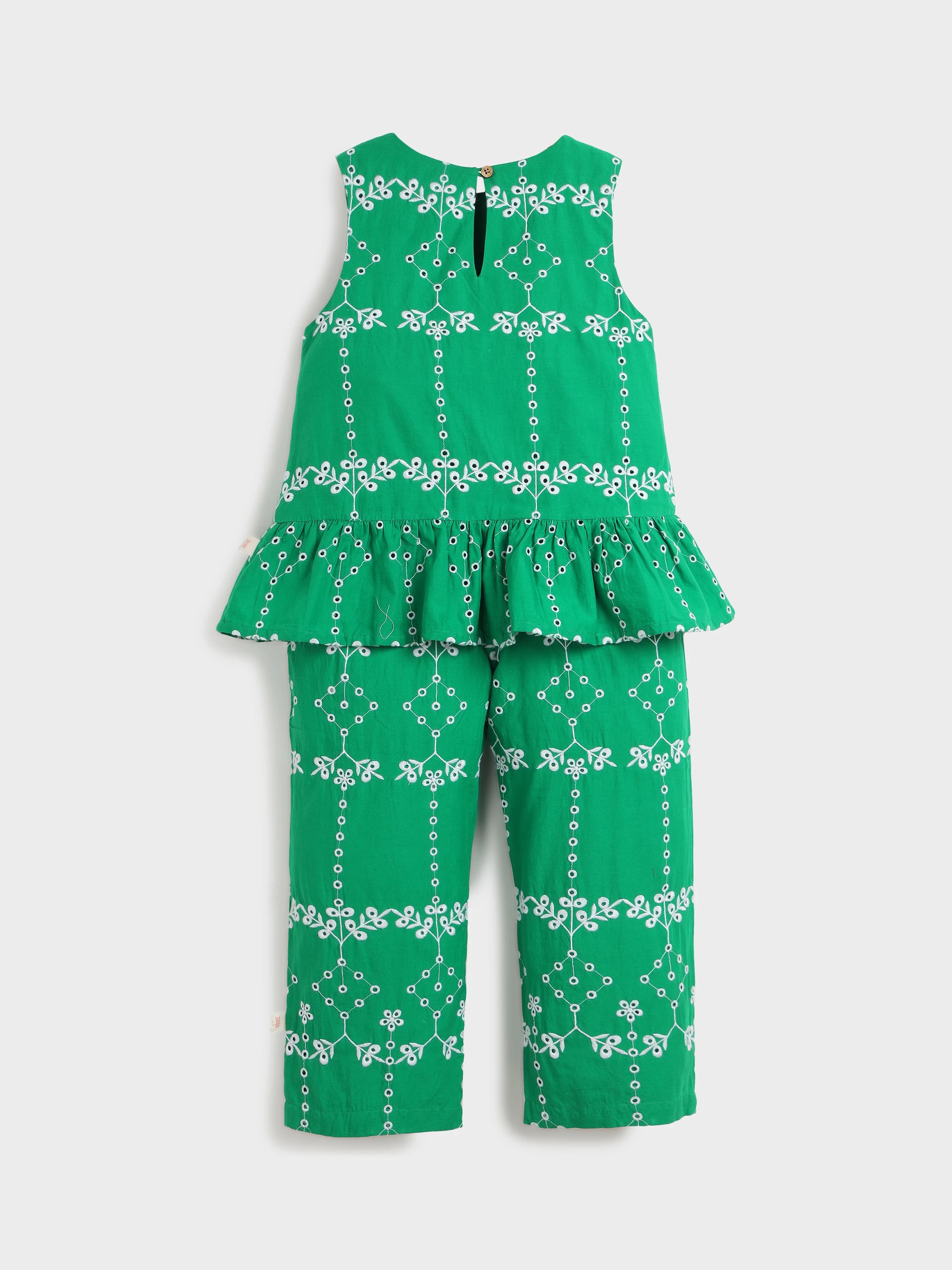 Schiffli Peplum Co-ord Set