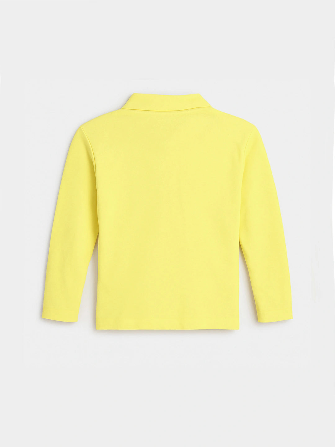 Solid Yellow Full Sleeves Polo T-shirt