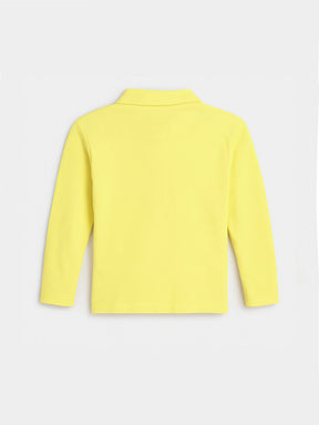 Solid Yellow Full Sleeves Polo T-shirt