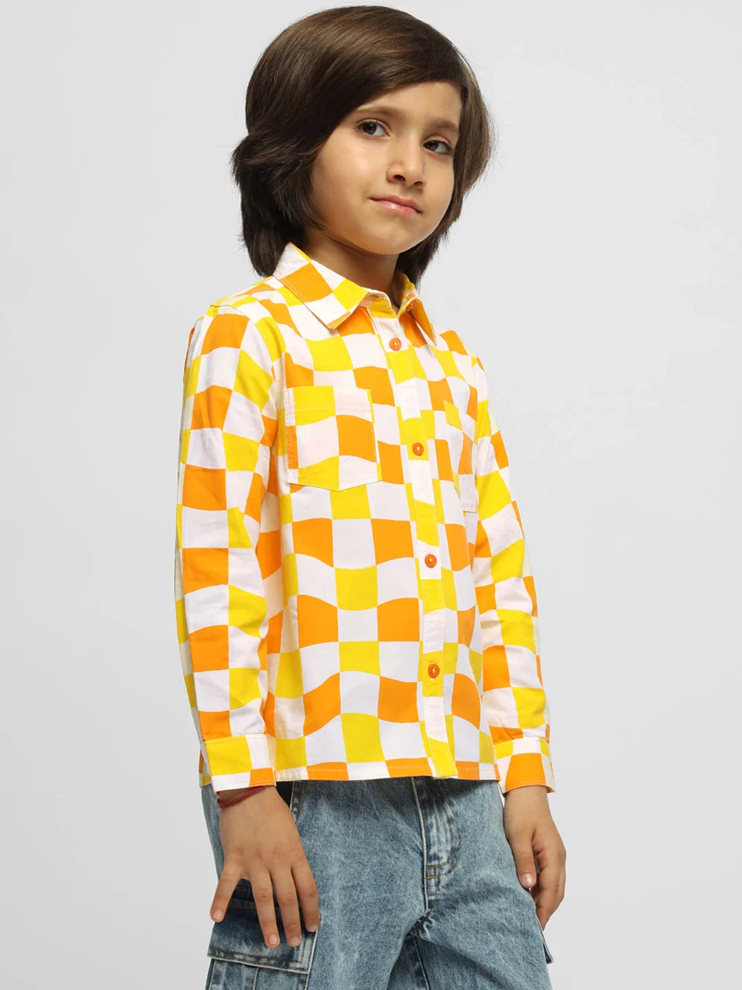 Citrus Checked Cotton Shirt