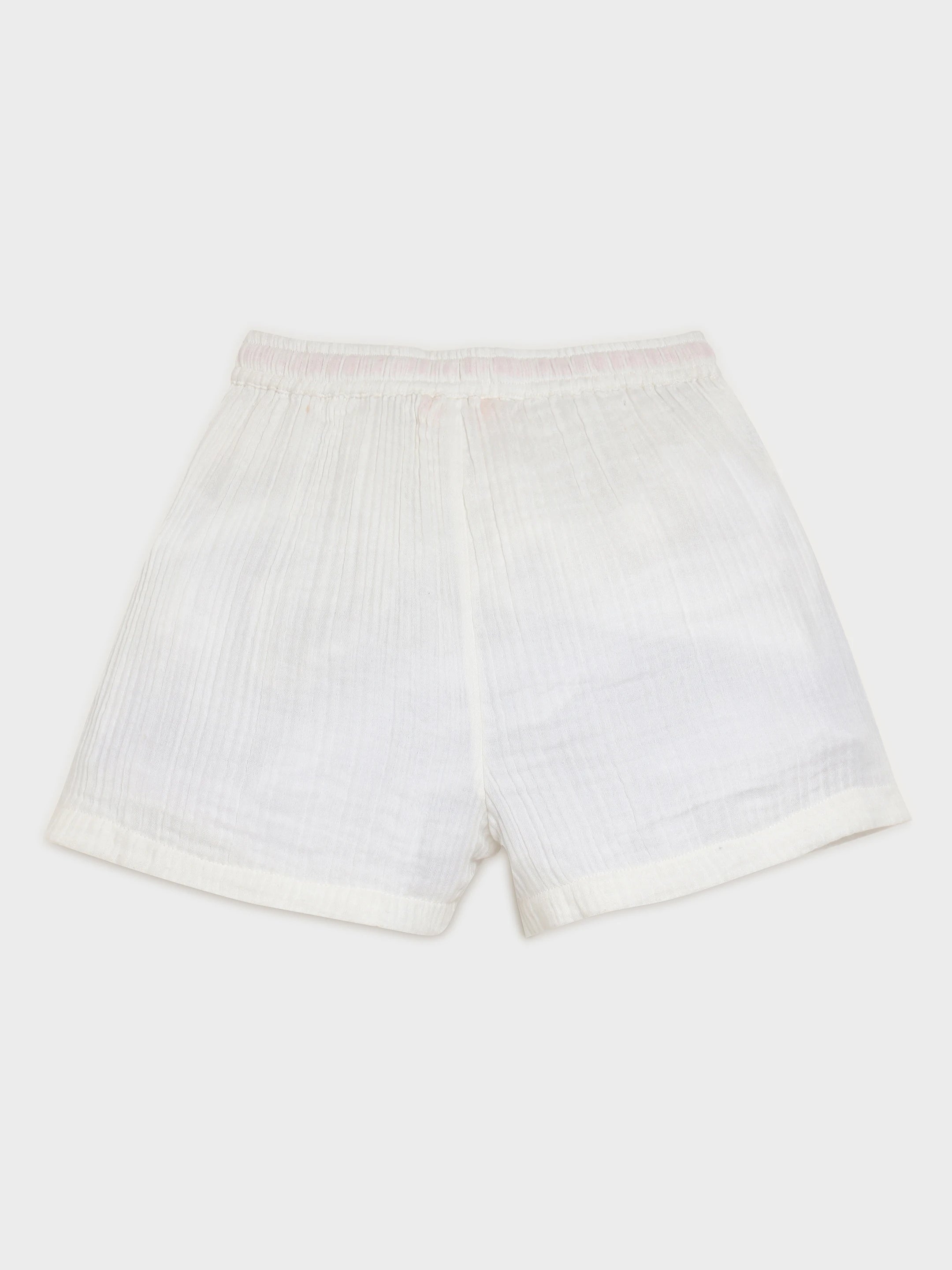 Embroidered Muslin Shorts