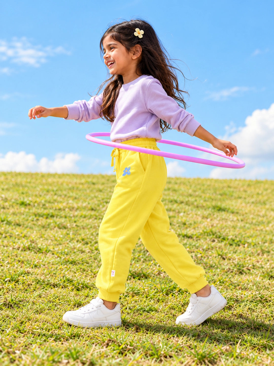 Playful Yellow Girl's Joggers