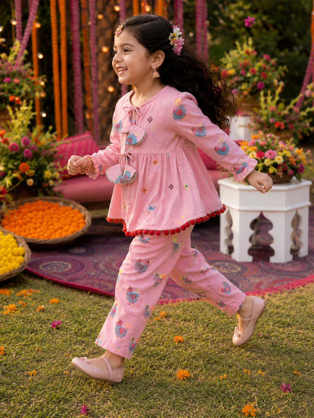 Printed Top Pajama & Shrug Set