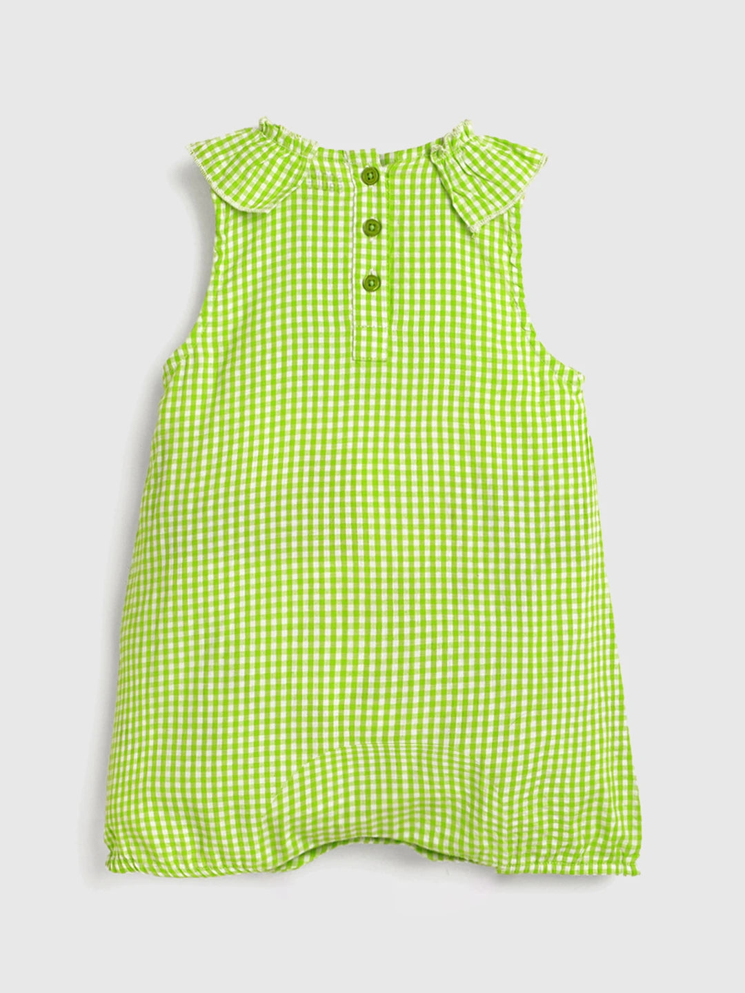 Minty Lemonade Gingham Cotton Romper
