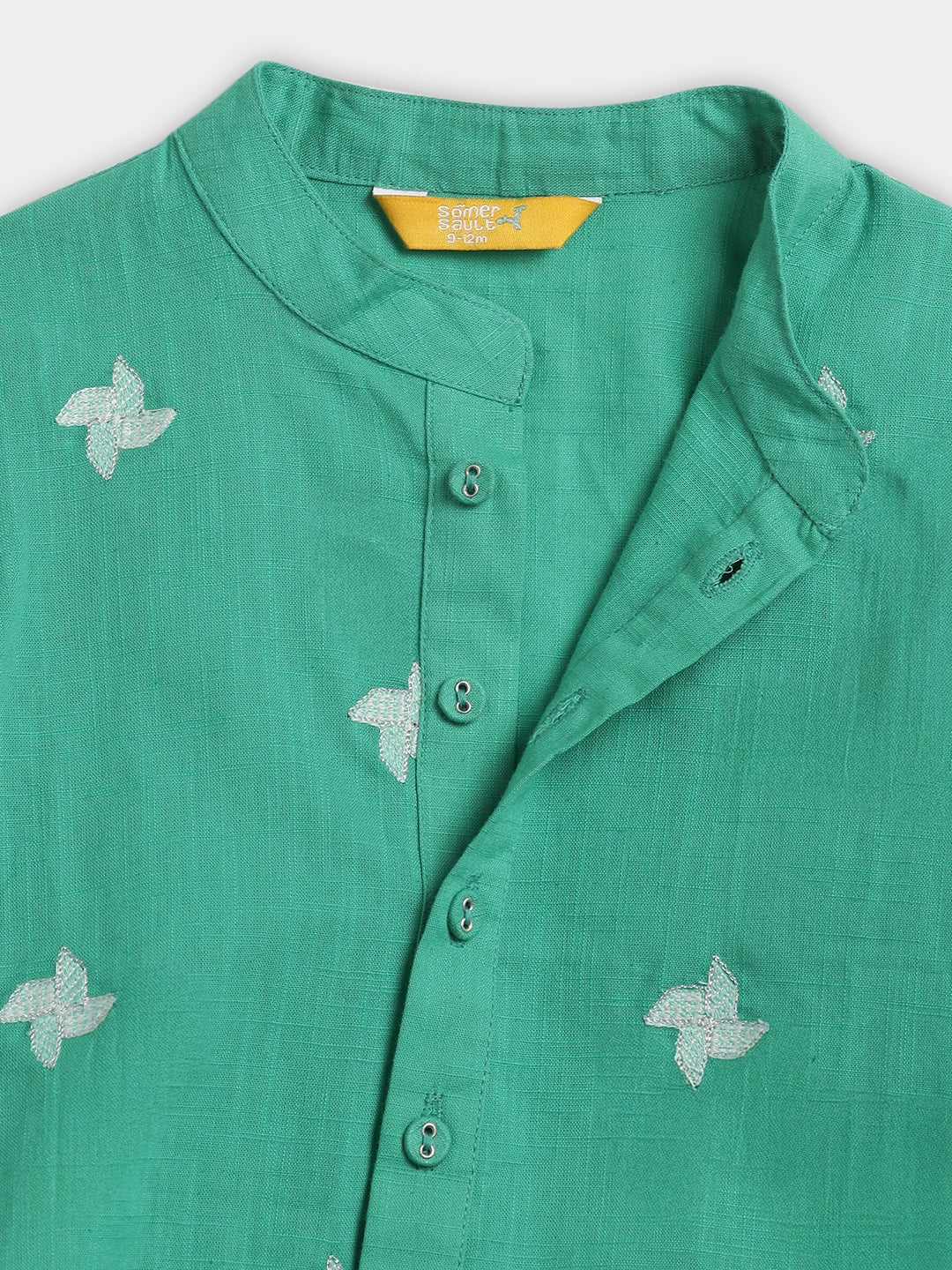 Green Embroidered Kurta Dhoti Set
