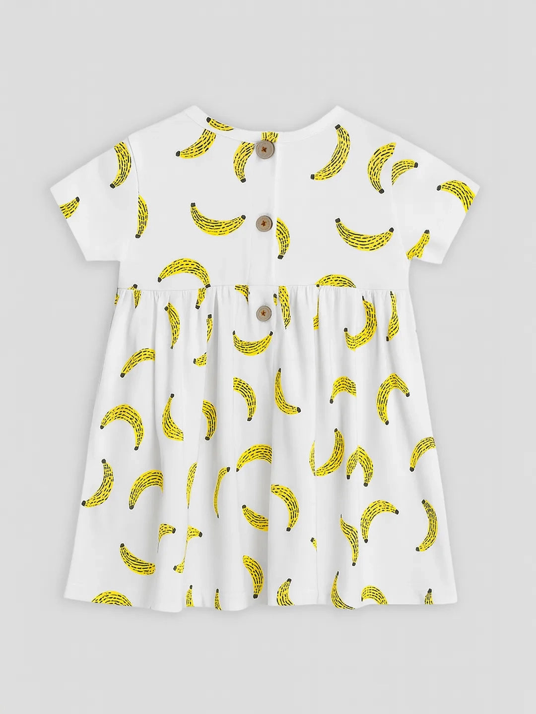 Happy Banana Cotton A-Line Dress