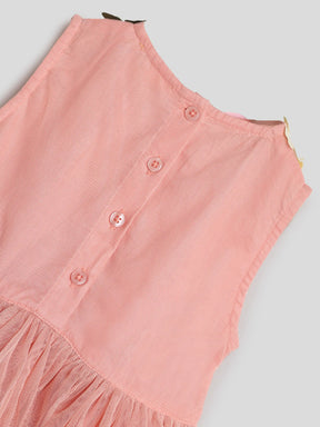 Pink Floral Tulle Dress Somersault