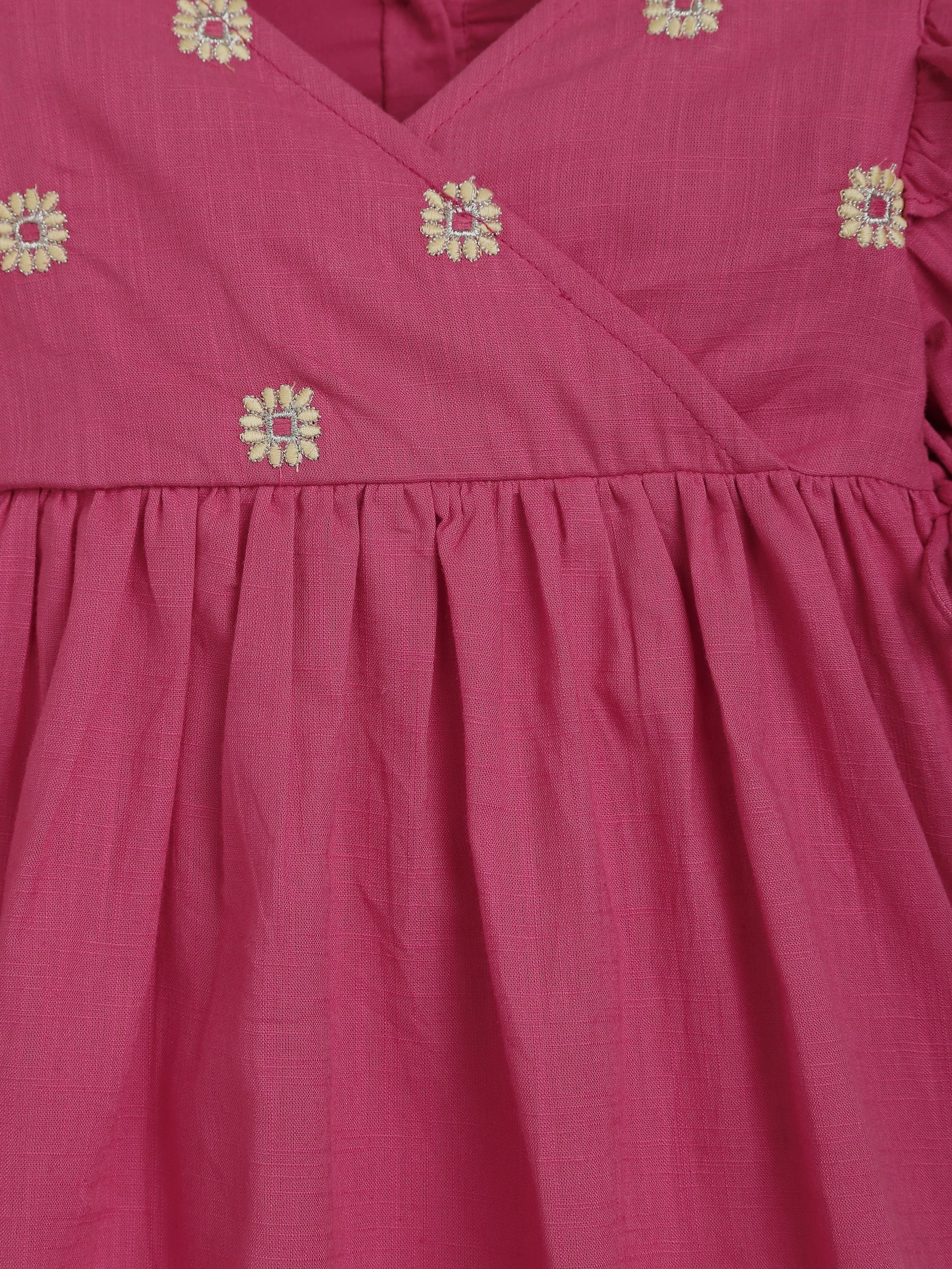 Pink Angrakha Top Pant Set