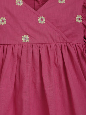 Pink Angrakha Top Pant Set
