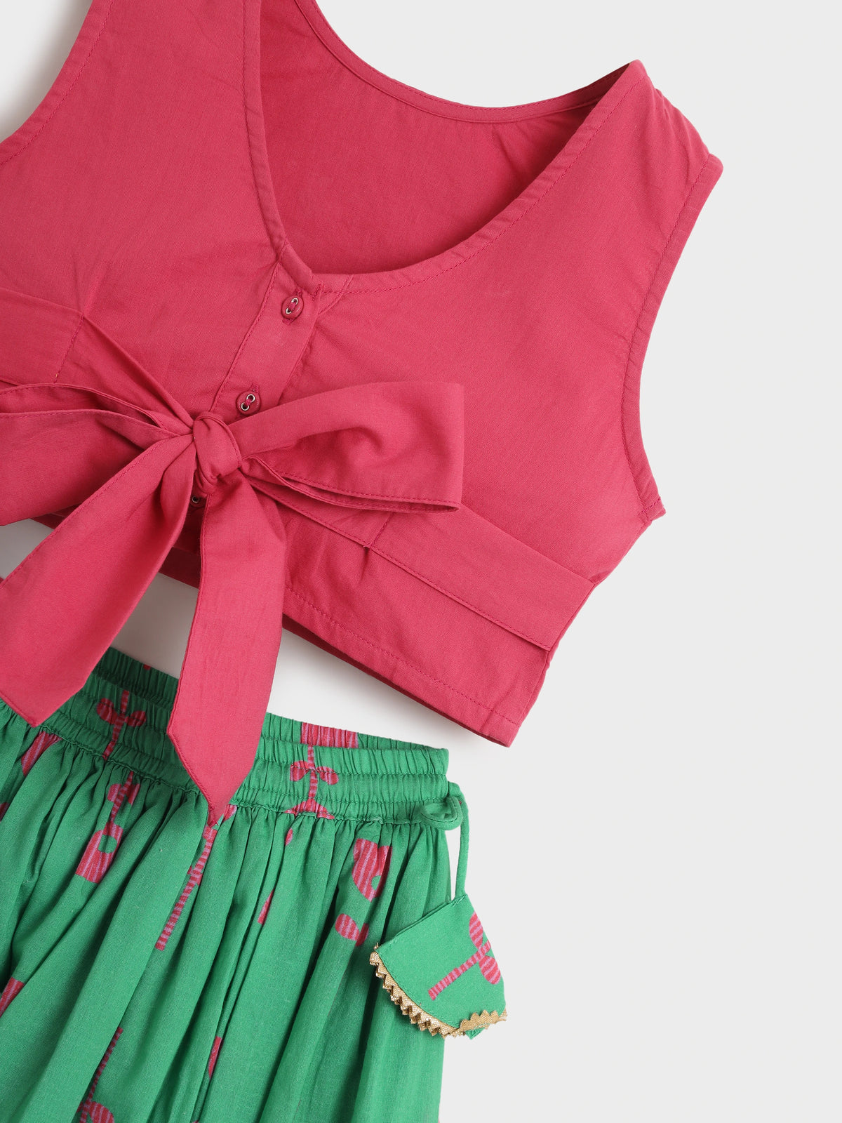 Printed Skirt Top with Dupatta Set