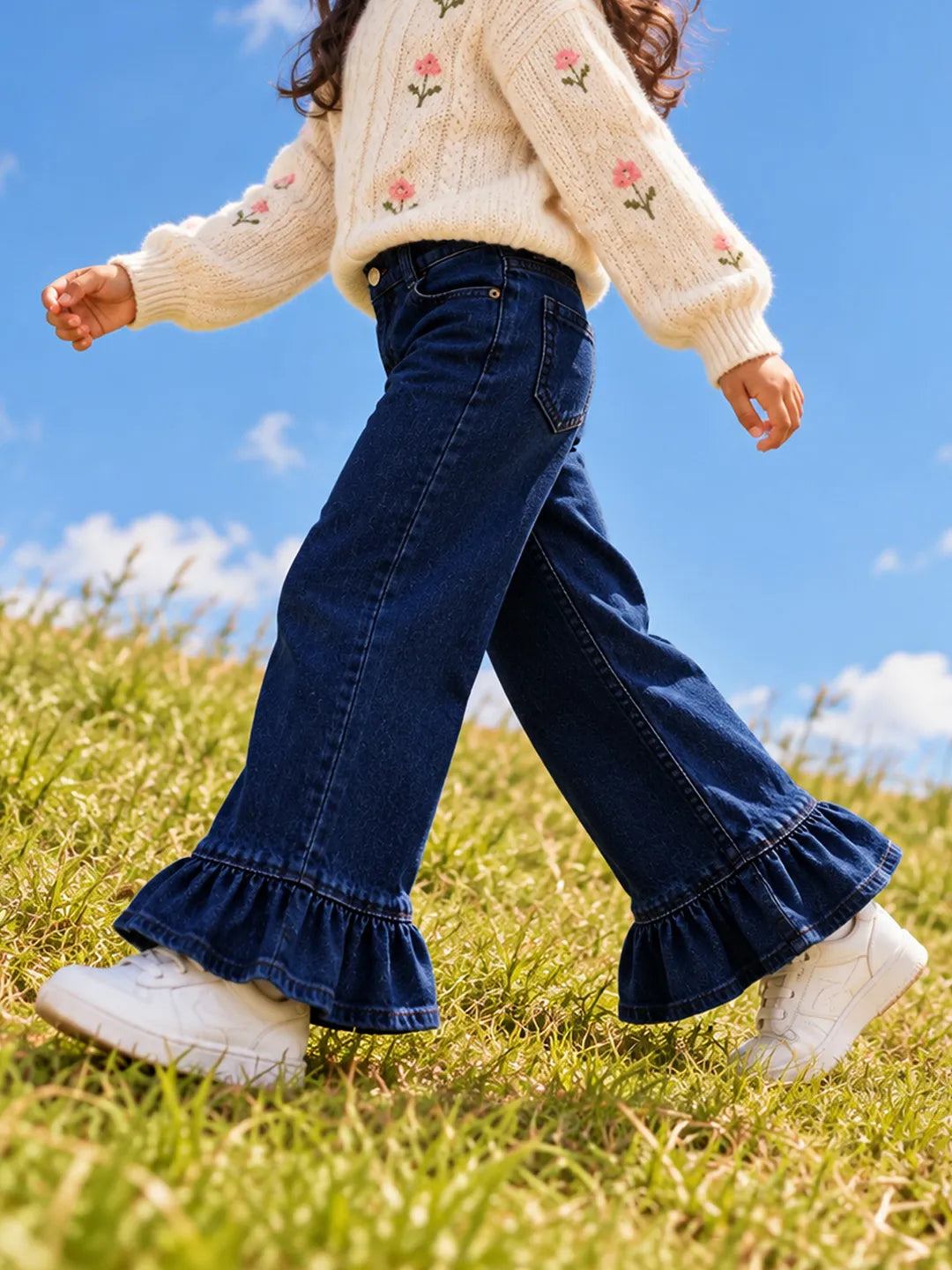 Ruffle Detail Denim