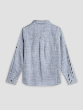 Boys Textured Shirt & Cargo Pants Co-Ord Set