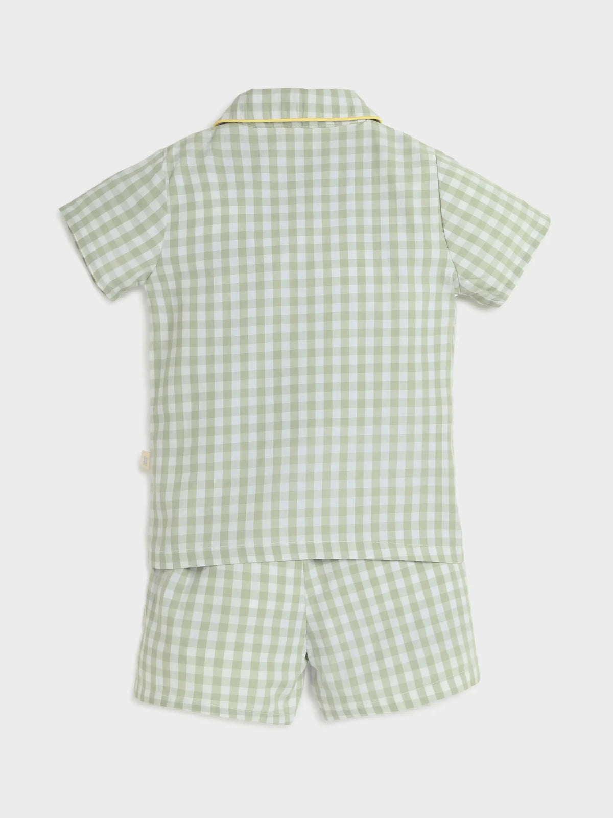 Checkered Green Shirt & Shorts Set