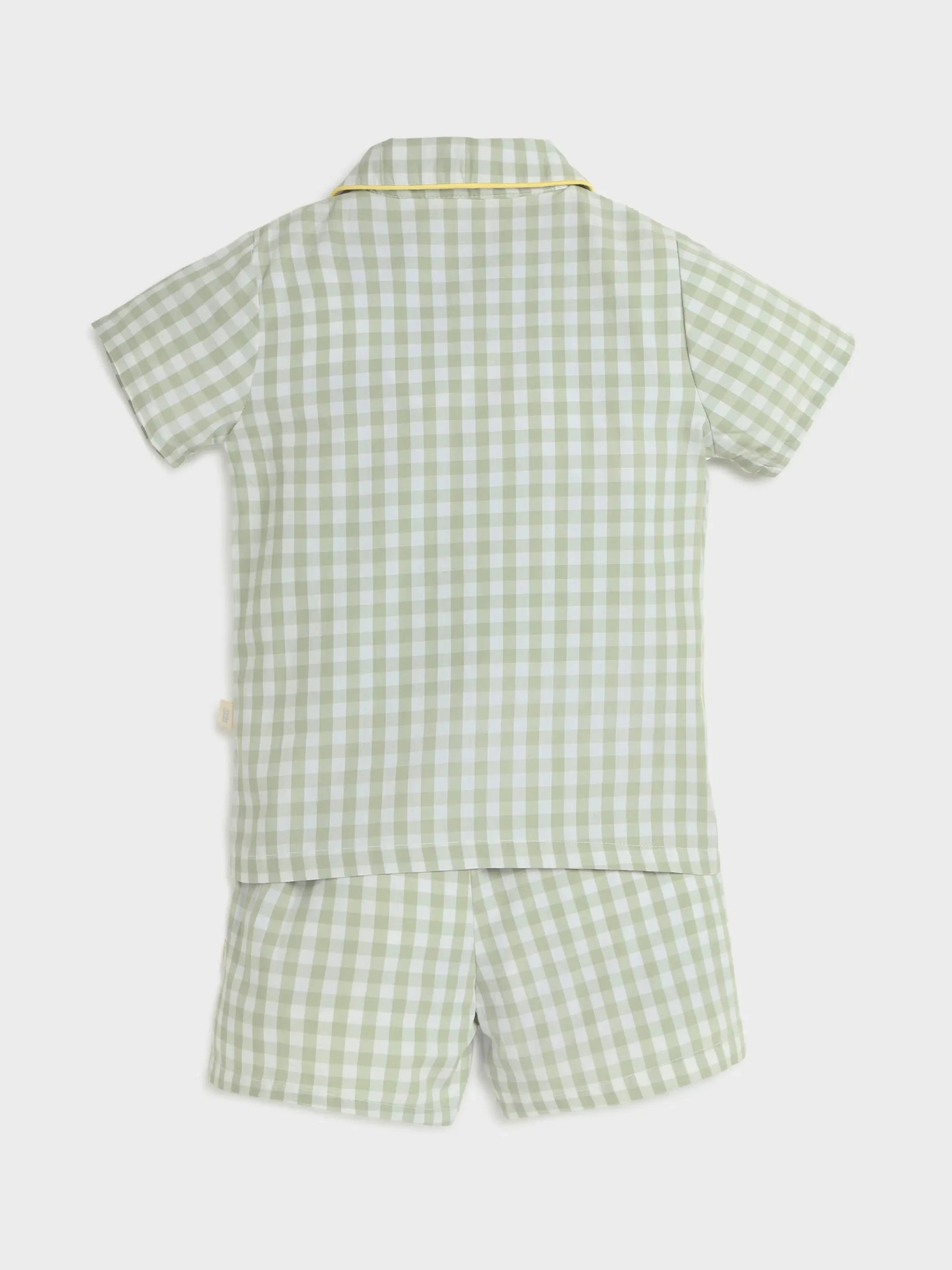 Checkered Green Shirt & Shorts Set