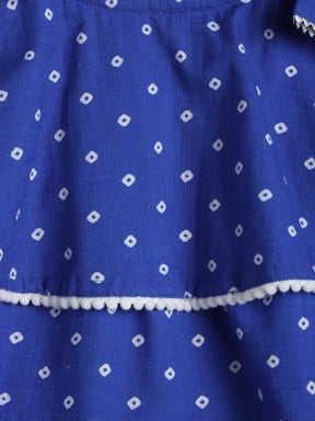 Blue Twirl Bandhani Sharara Set