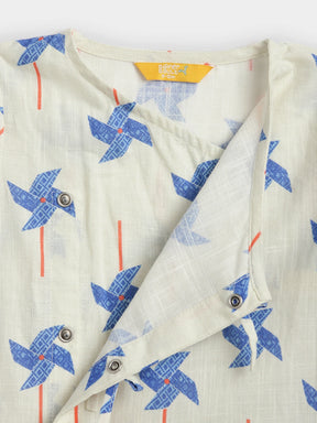 Pinwheel Printed Kurta Dhoti Set