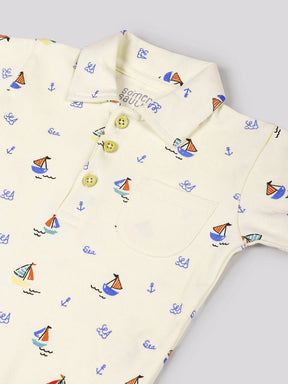 Little Sailor Cotton Bodysuit- Pack of 2
