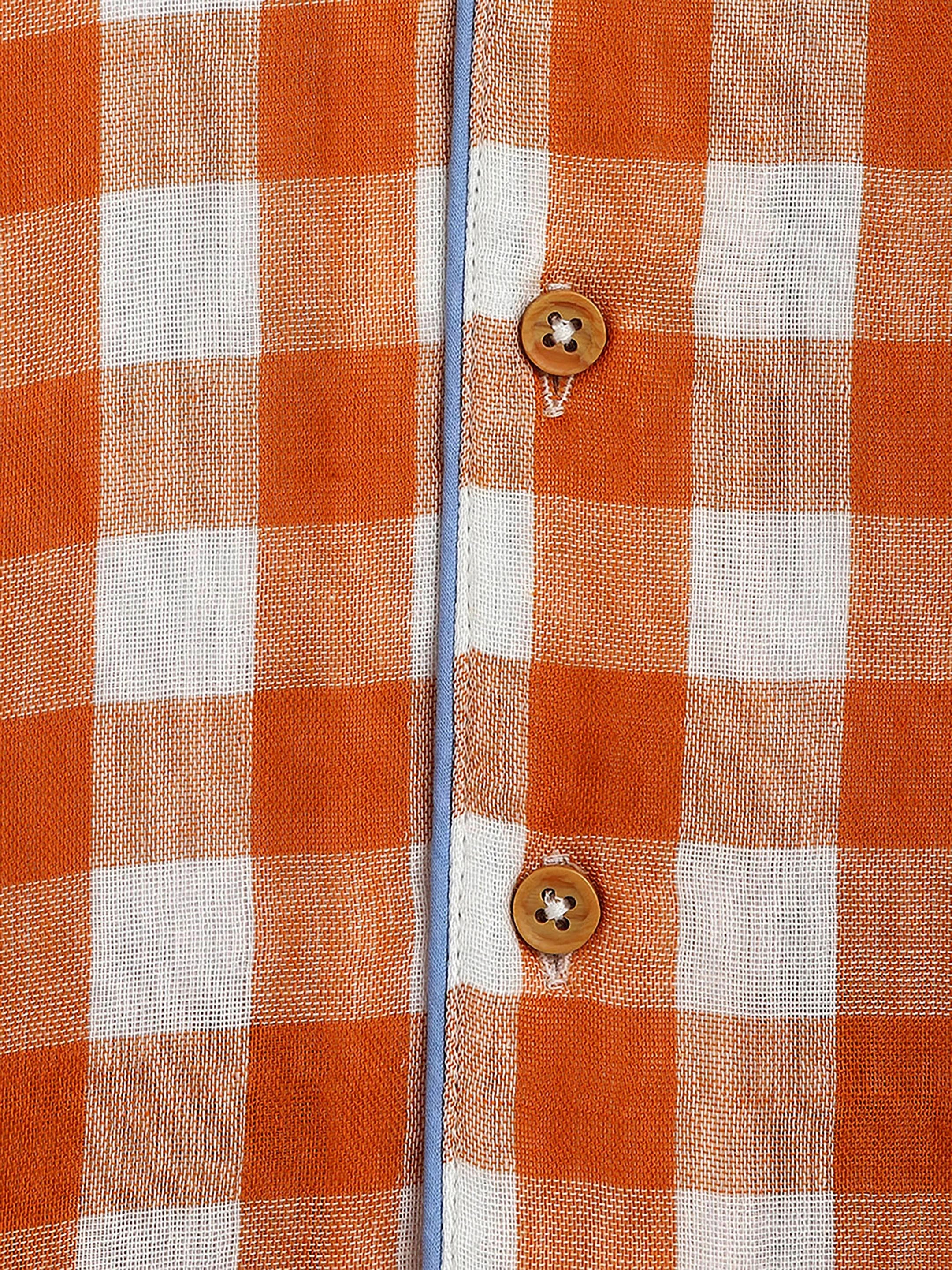Gingham Cotton Shirt & Pant Set