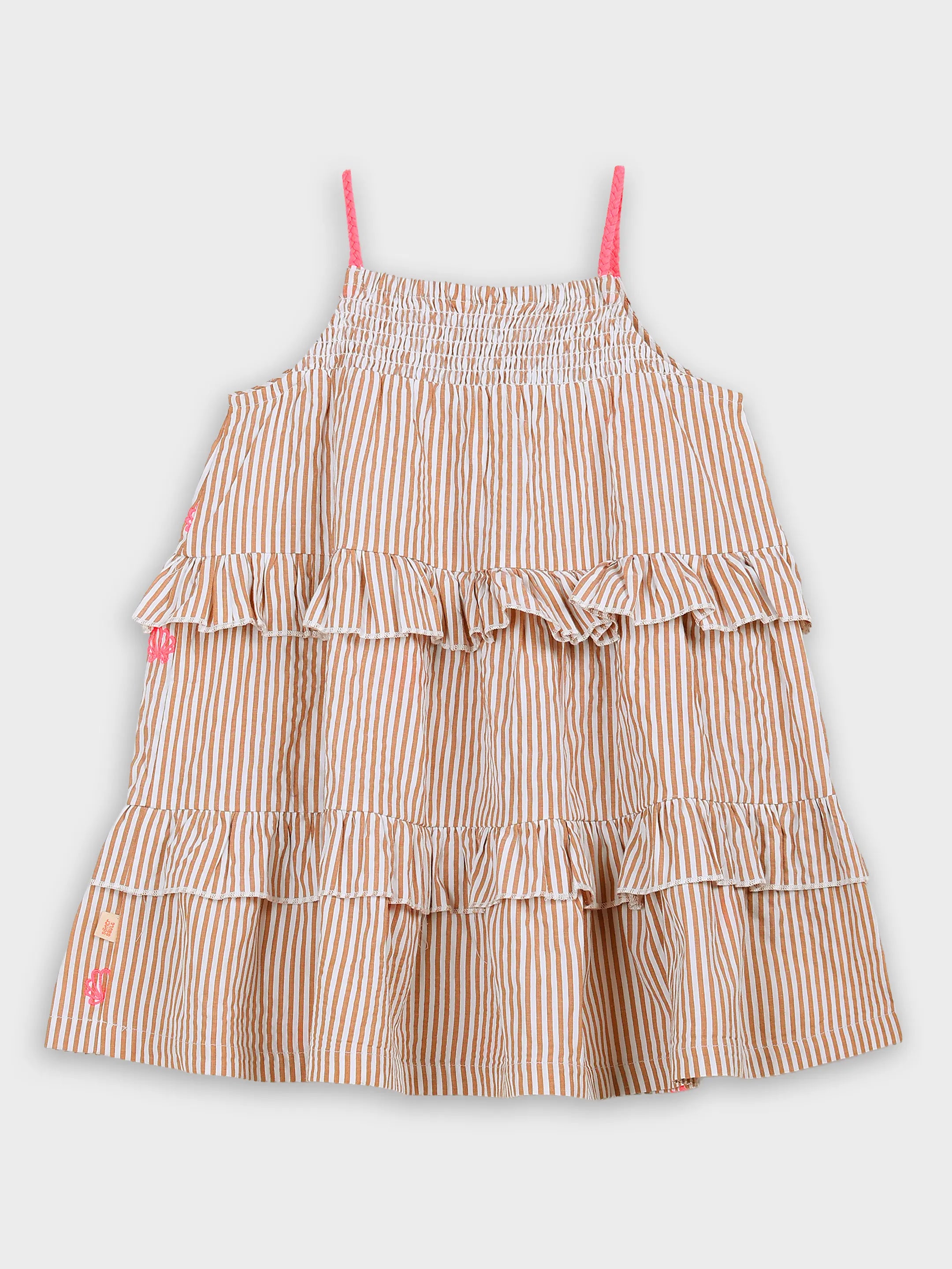 Striped Embroidery Dress
