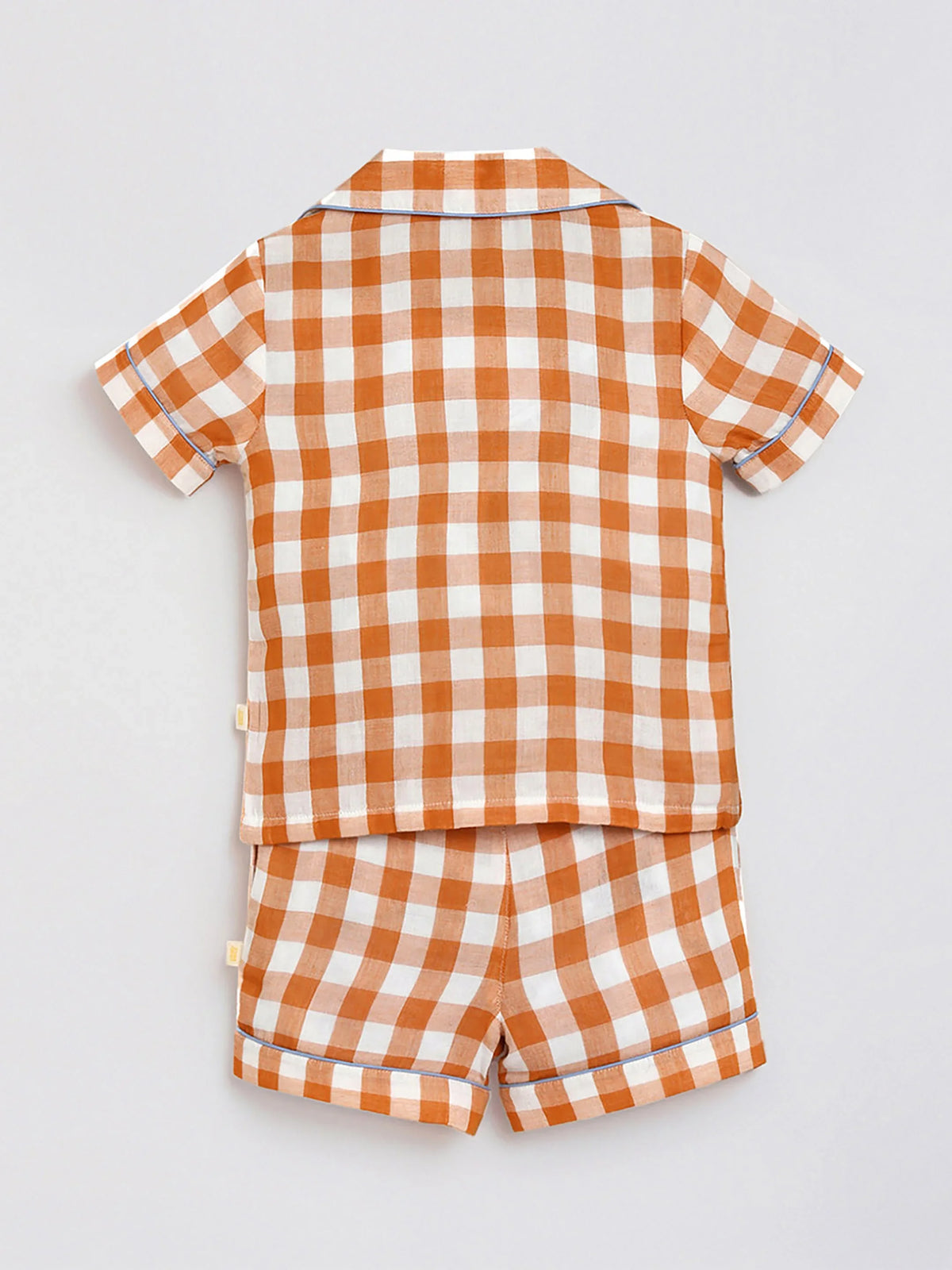 Gingham Cotton Shirt & Shorts Set