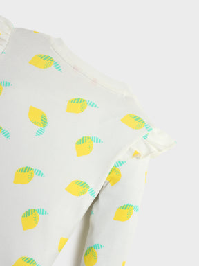 White Lemon Ribbed Tee