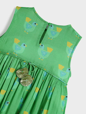 Parrot Play Printed Cotton Dress