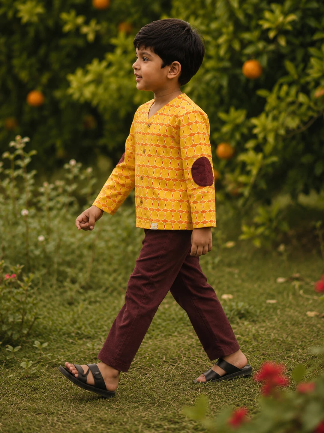 Elbow Patch Kurta Pajama Set