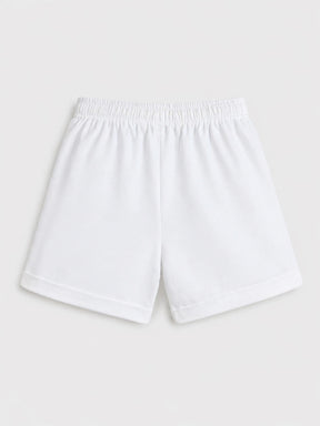 White Cotton Drawstring Shorts